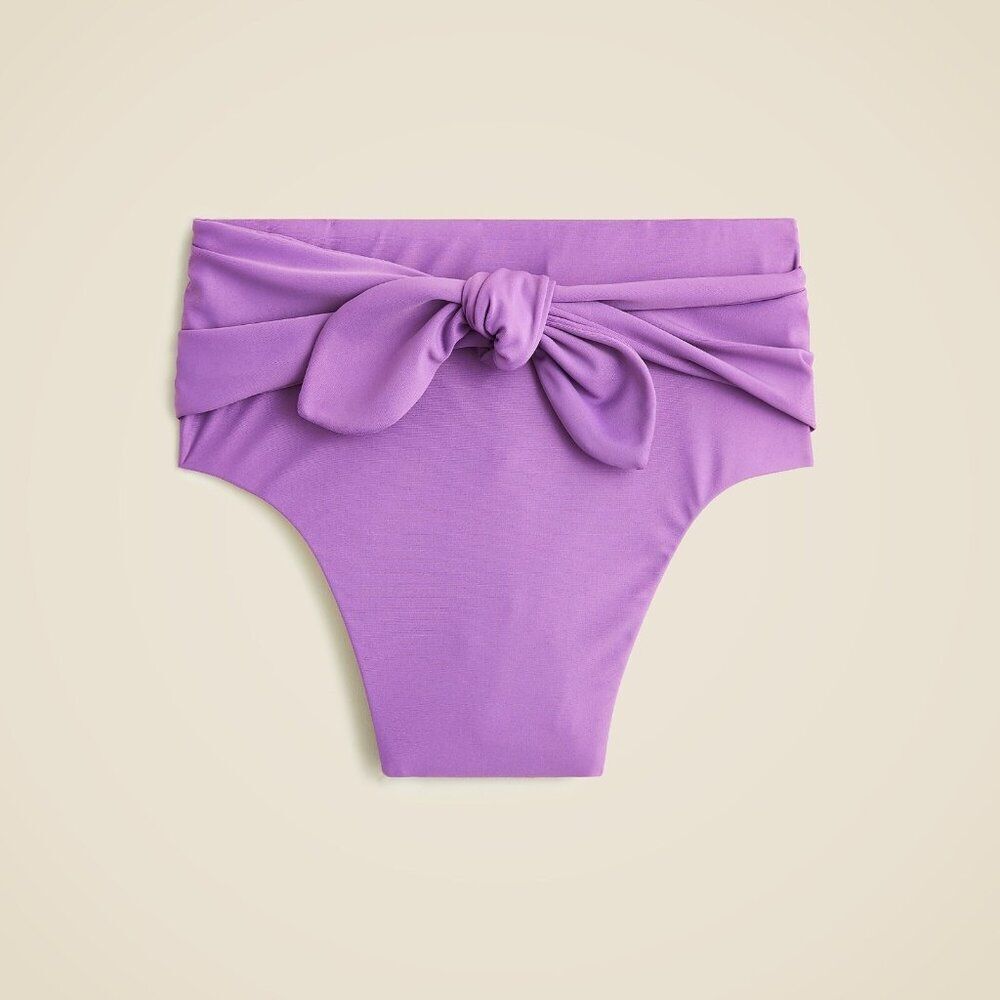 J.Crew Bikini Bottom Tie High Rise Women's XXS Knotted Front Viola Swimwear NWT
